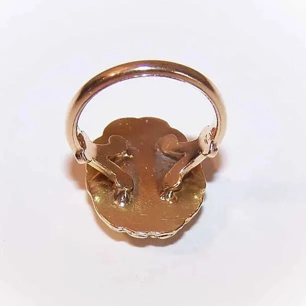 14K Gold and Natural Gold Nugget Antique Victorian Ring with Fossilized  Material – Robins Troll Market
